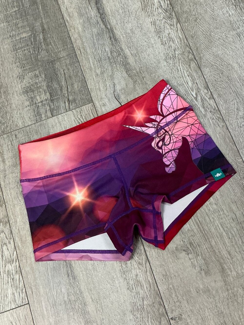 WodBottom CrossFit Shorts Size Small Pink Purple Geometric Rare Discontinued